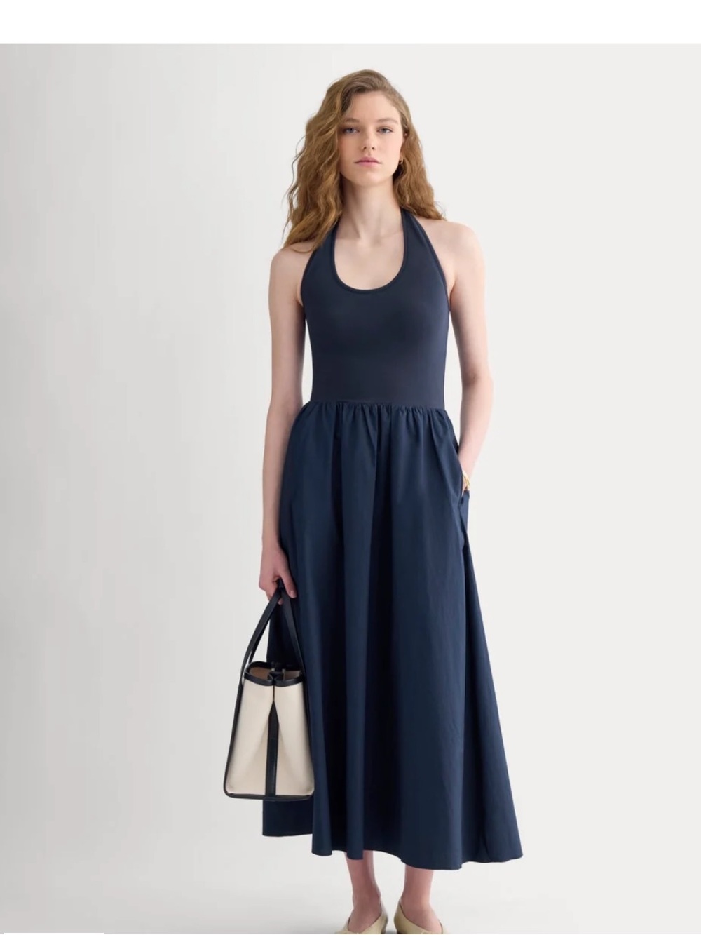 Everlane Halter Midi Dress - Navy